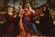 Palma Vecchio Madonna and Child with Commissioners oil painting artist